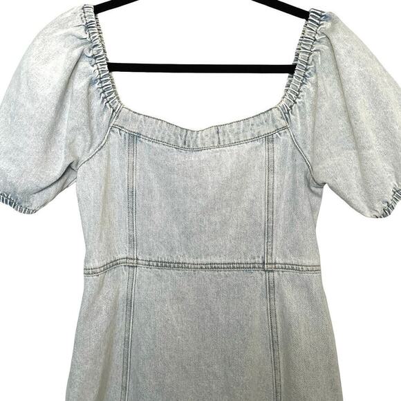 NWT OnTwelve Womens Heart Shaped Mini Denim Dress Light Wash Size Small - Picture 6 of 8